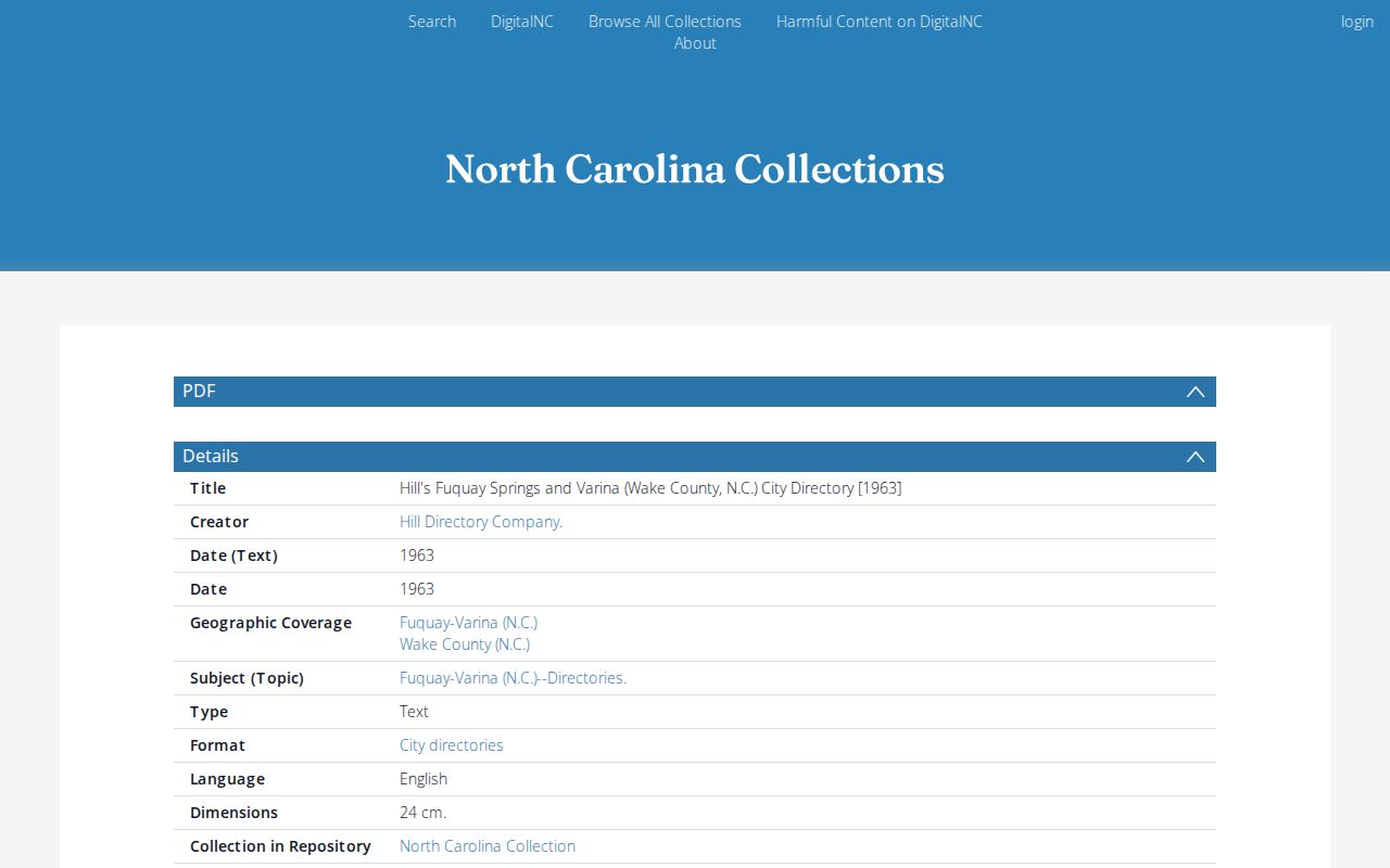 Fuquay-Varina people search in the digitized 1963 directory