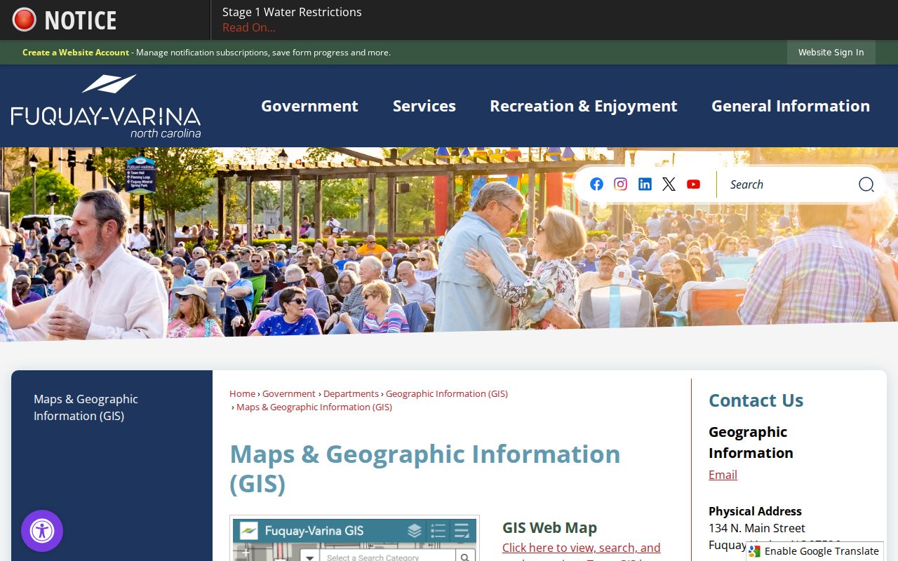 Fuquay-Varina people search using Town GIS layers